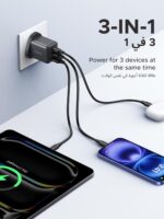 شارژر UGREEN USB C 30 واتی برای iPhone 17 Pro Max شارژر، 3 پورت، 38% کوچکتر از اصلی، آداپتور سریع آیفون GAN نوع C 4-محافظت امنیتی آداپتور USB C برای iPhone 16/15/14، سامسونگ، آی پد - Image 2