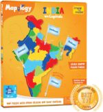 Imagimake: Mapology India با پایتخت ایالت - آموزش ایالات هند به همراه سرمایه - پازل سرگرم کننده اره منبت کاری اره مویی - اسباب بازی آموزشی برای کودکان بالای 5 سال