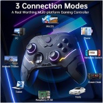 جوی استیک کامپیوتر SPNOR Gamepad با تریگرهای هال جوی استیک جلوه هال/ محرک رزونانس خطی/روشنایی RGB - بدون استیک دریفت، بدون منطقه مرده - کار برای رایانه های شخصی ویندوز، اندروید، استیم و سوئیچ - Image 3
