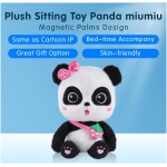 BabyBus Push Toy-8.7 - Panda Miumiu حیوان پر شده با دست های مغناطیسی، قابل شستشو در حالت نشسته. انتخاب هدیه دوست داشتنی برای پسران و دختران 0-6 ساله، هدیه - Image 2