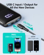 پاوربانک INIU، کوچکترین شارژر قابل حمل 22.5 واتی 10000 میلی آمپر ساعتی، ورودی و خروجی USB C با شارژ سریع 3 پورت بسته باتری کوچک همراه با نگهدارنده تلفن برای iPhone 17 16 15 14 13 Pro Max Samsung S25 S24 تبلت Google iPad - Image 4