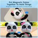 BabyBus Push Toy-8.7 - Panda Miumiu حیوان پر شده با دست های مغناطیسی، قابل شستشو در حالت نشسته. انتخاب هدیه دوست داشتنی برای پسران و دختران 0-6 ساله، هدیه - Image 3