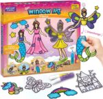 Imagimake Window Art Princess | اسباب بازی دخترانه 5-10 سال | ست نقاشی شیشه ای 16 پارچه | طرح های پرنسس، پری دریایی و اسب شاخدار | کیت هنرهای خلاقانه و صنایع دستی | هدایای ماه رمضان، تولد و برگشت