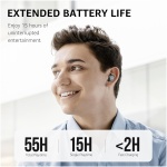 TOZO T10 بلوتوث 5.3 هدفون بی‌سیم با قاب شارژ بی‌سیم هدفون استریو ضدآب IPX8 در گوش داخلی هدست میکروفون صدای ممتاز با باس عمیق برای مشکی ورزشی - Image 3