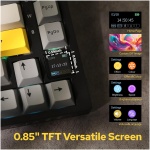 صفحه کلید مکانیکی 75% EPOMAKER Ajazz AK820 Pro مجهز به واشر با صفحه نمایش TFT، 3 حالت (بلوتوث 5.1/2.4G بی سیم و سیمی Type-C)، فوم های مرطوب کننده صدا (خاکستری، سوئیچ ماهی پرنده Ajazz) - Image 3