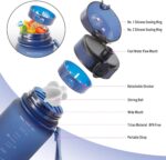 بطری آب PROIRON 0.5L/1L بطری نوشیدنی ضد نشتی BPA FREE USA Tritan Material Gym Bottle with protein Shaker، درب تاشو و صافی قابل جابجایی برای دوچرخه سواری تناسب اندام، کمپینگ باشگاه ورزشی در فضای باز - Image 3