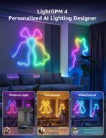 Lepro N1 AI Smart Rainbow Neon Light Strip 3M، 96 LED/M، کار با Alexa، Google Home، Music Sync، دستیار طراحی روشنایی هوش مصنوعی، چراغ طناب IP65، چراغ LED MagicColor، برنامه و کنترل صوتی، بدون کنترل از راه دور - Image 3