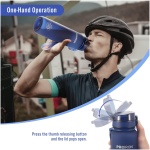 بطری آب PROIRON 0.5L/1L بطری نوشیدنی ضد نشتی BPA FREE USA Tritan Material Gym Bottle with protein Shaker، درب تاشو و صافی قابل جابجایی برای دوچرخه سواری تناسب اندام، کمپینگ باشگاه ورزشی در فضای باز - Image 2
