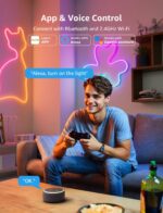 Lepro N1 AI Smart Rainbow Neon Light Strip 3M، 96 LED/M، کار با Alexa، Google Home، Music Sync، دستیار طراحی روشنایی هوش مصنوعی، چراغ طناب IP65، چراغ LED MagicColor، برنامه و کنترل صوتی، بدون کنترل از راه دور - Image 2