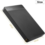 هارد اکسترنال UnionSine 500 گیگابایت فوق باریک هارد درایو قابل حمل USB3.0 حافظه HDD سازگار با کامپیوتر، دسکتاپ، لپ تاپ، مک، ایکس باکس وان، ایکس باکس 360، PS4 (مشکی) HD2510 - Image 3