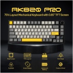 صفحه کلید مکانیکی 75% EPOMAKER Ajazz AK820 Pro مجهز به واشر با صفحه نمایش TFT، 3 حالت (بلوتوث 5.1/2.4G بی سیم و سیمی Type-C)، فوم های مرطوب کننده صدا (خاکستری، سوئیچ ماهی پرنده Ajazz) - Image 2