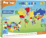 Imagimake Mapology ایالات متحده و نقشه جهان پازل با پرچم، پایتخت و برچسب | اسباب بازی های آموزشی برای کودکان 5-7 | آموزش پازل جغرافیا برای کودکان 8 تا 12 ساله | هدایای عید پاک برای کودکان | اسباب بازی های عید پاک - Image 3