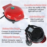 وافل ساز مینی وافل ساز قلب برقی توری نچسب 4 اینچی برای وافل دستگاه پنکیک ساز قابل حمل برای جوانان برای تمیز کردن آسان برای تهیه اسنک تخم مرغ ساندویچی عالی است - Image 4