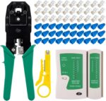 کیت های ابزار Crimp Ethernet RJ45 - WEETOTUNG حرفه ای برش برش اترنت همه در یک - سازگار با اتصال Cat5/Cat5e/Cat6