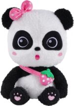 BabyBus Push Toy-8.7 - Panda Miumiu حیوان پر شده با دست های مغناطیسی، قابل شستشو در حالت نشسته. انتخاب هدیه دوست داشتنی برای پسران و دختران 0-6 ساله، هدیه