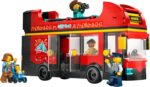 اسباب بازی اتوبوس گشت و گذار دو طبقه قرمز LEGO City، وسیله نقلیه قرمز برای پسران و دختران 7 ساله، مجموعه خلاقانه با 5 مینی فیگور شامل یک نوزاد و کالسکه، ایده هدیه تولد 60407 - Image 4