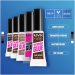 آرایش حرفه ای NYX The Brow Glue Extreme Hold Eebrow Setting ژل، ماندگاری 16 ساعته، فرمول گیاهی، پوشش طبیعی، اعمال برس، سایه: شفاف (01) - Image 3