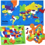Imagimake Mapology ایالات متحده و نقشه جهان پازل با پرچم، پایتخت و برچسب | اسباب بازی های آموزشی برای کودکان 5-7 | آموزش پازل جغرافیا برای کودکان 8 تا 12 ساله | هدایای عید پاک برای کودکان | اسباب بازی های عید پاک