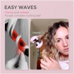 TYMO ROVY Hair Waver Crimper - فر کننده مو، اتو فر کننده عمیق، چوب فر کننده یونی با بشکه تورمالین سرامیکی برای زنان، ضد جوش، سریع و آسان، ولتاژ دوگانه، صورتی 25 میلی متر - Image 2