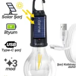 SULED لامپ LED قابل شارژ خورشیدی USB قابل شارژ در فضای باز چراغ باغی کمپینگ 10 واتی چراغ LED نشکن آویزان