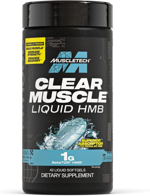 مکمل کلیر ماسل ماسل‌تک (MuscleTech Clear Muscle) – حاوی ۱۰۰۰ میلی‌گرم HMB برای حفظ عضلات، افزایش ریکاوری و کاهش تجزیه عضلانی، ۴۲ سافت‌ژل