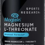 کپسول منیزیم ال-ترئونات اسپورتس ریسرچ (Sports Research Magtein®) – ۲۰۰۰ میلی‌گرم برای حمایت از حافظه، تمرکز، سلامت مغز، خواب و خلق‌وخو، ۹۰ کپسول
