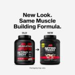 پروتئین وی نیتروتک ماسل‌تک (MuscleTech Nitro-Tech) با طعم کوکیز اند کریم – حاوی ۳۰ گرم پروتئین و ۳ گرم کراتین، ۱۸۱۰ گرم، ۳۹ سروینگ - Image 2