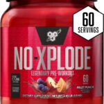 مکمل پیش‌تمرین نیتریک اکساید BSN N.O.-Xplode Fruit Punch 2.45 lb با طعم پانچ میوه _ 60 سروینگ