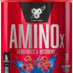 مکمل آمینواسید BSN AMINOx® با طعم تمشک آبی – پودر آمینواسید فوری برای افزایش استقامت و ریکاوری، ۴۳۵ گرم، ۳۰ سروینگ
