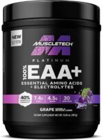 مکمل آمینواسیدهای ضروری پلاتینیوم ماسل‌تک (MuscleTech Platinum EAA) با الکترولیت – پودر پیش از تمرین برای انرژی، رشد عضلات و افزایش قدرت، ۳۸۷ گرم، ۳۰ سروینگ
