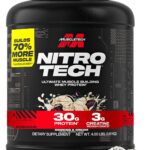 پروتئین وی نیتروتک ماسل‌تک (MuscleTech Nitro-Tech) با طعم کوکیز اند کریم – حاوی ۳۰ گرم پروتئین و ۳ گرم کراتین، ۱۸۱۰ گرم، ۳۹ سروینگ