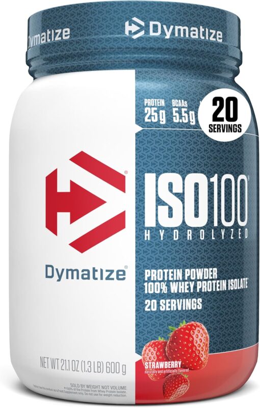 پروتئین وی ایزوله دایماتایز ISO100 با طعم توت‌فرنگی – ۶۱۰ گرم، ۲۰ سروینگ