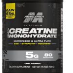 کراتین مونوهیدرات پلاتینیوم ماسل‌تک (MuscleTech Platinum) – کراتین میکرونایزد خالص بدون طعم، ۴۰۰ گرم، ۸۰ سروینگ