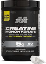 کراتین مونوهیدرات پلاتینیوم ماسل‌تک (MuscleTech Platinum) – کراتین میکرونایزد خالص بدون طعم، ۴۰۰ گرم، ۸۰ سروینگ