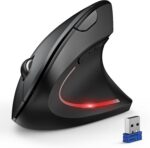 ماوس ارگونومیک TECKNET، ماوس عمودی بلوتوث بی سیم، ردیابی نوری 4800 DPI، 6 DPI قابل تنظیم، کلیک های آرام، 2.4 گیگاهرتز با گیرنده USB A، 6 دکمه، سازگاری گسترده (تک حالت)