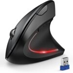 ماوس ارگونومیک TECKNET، ماوس عمودی بلوتوث بی سیم، ردیابی نوری 4800 DPI، 6 DPI قابل تنظیم، کلیک های آرام، 2.4 گیگاهرتز با گیرنده USB A، 6 دکمه، سازگاری گسترده (تک حالت)