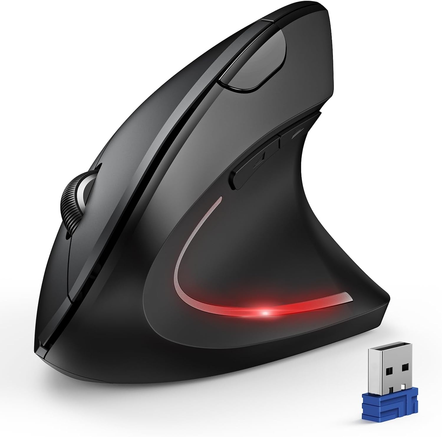 61aBUvuPtPL._AC_SL1500_ ماوس ارگونومیک TECKNET، ماوس عمودی بلوتوث بی سیم، ردیابی نوری 4800 DPI، 6 DPI قابل تنظیم، کلیک های آرام، 2.4 گیگاهرتز با گیرنده USB A، 6 دکمه، سازگاری گسترده (تک حالت) - Image 1