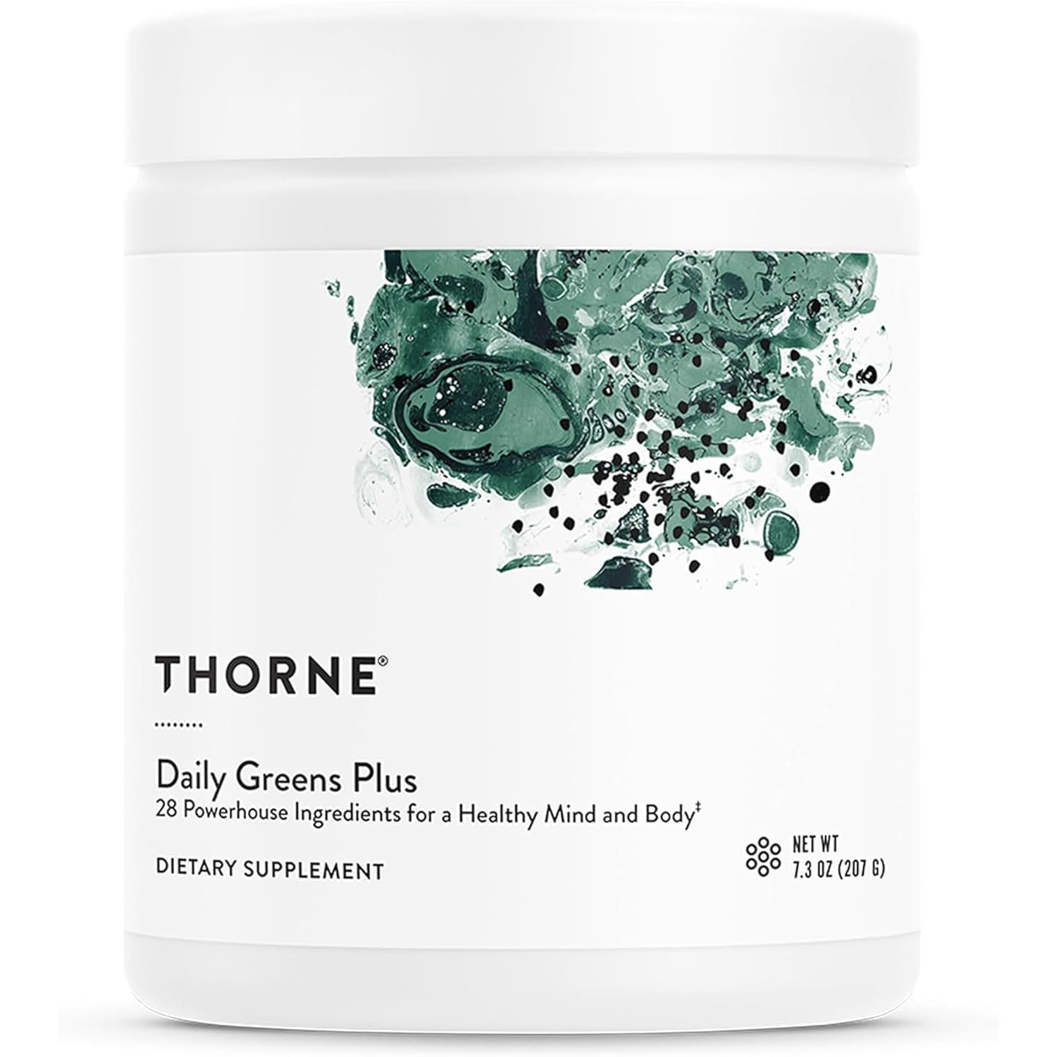 71ISIR71ubL._AC_SL1500_ پودر دیلی گرینز پلاس ثورن (THORNE Daily Greens Plus) با طعم نعناع – ۳۰ سروینگ - Image 1