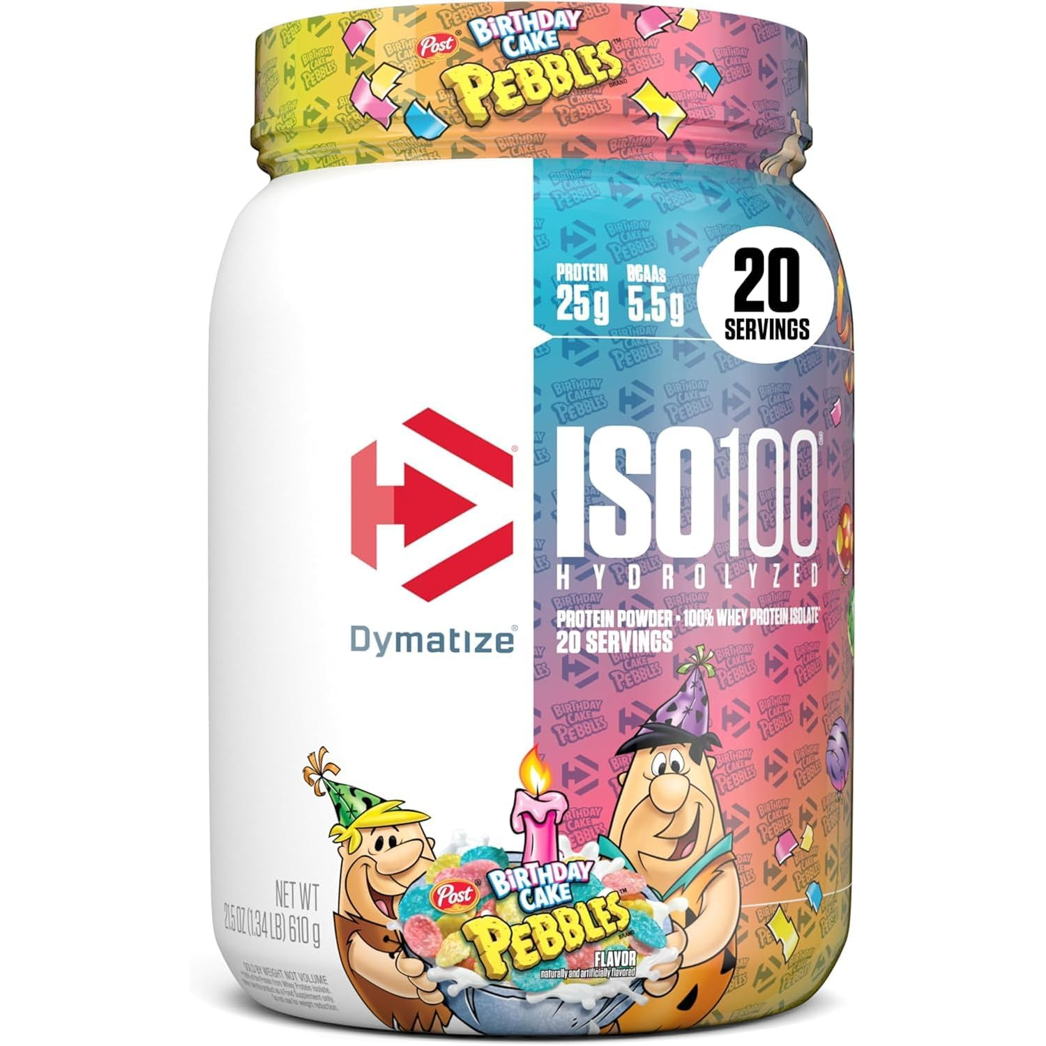 71bJFSr5htL._AC_SL1500_ پروتئین وی ایزوله هیدرولیزه دایماتایز ISO100 با طعم Birthday Cake Pebbles – ۲۰ سروینگ - Image 1