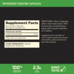 کپسول کراتین مونوهیدرات میکرونیزه Optimum Nutrition، کتو دوستانه، 2500 میلی گرم، 100 کپسول - Image 2