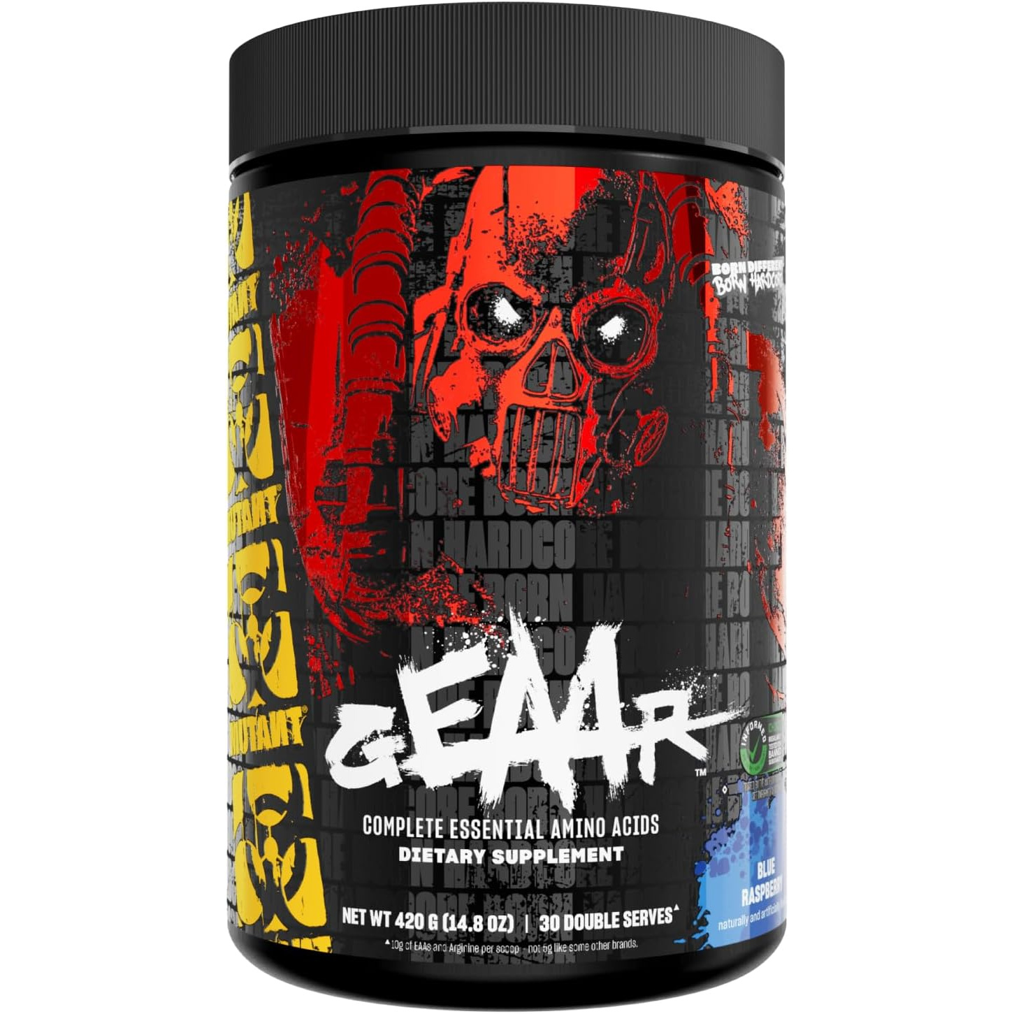 71oANB-WxzL._AC_SL1500_ پودر آمینواسید MUTANT GEAAR با EAA، BCAA، آرژینین و الکترولیتها – طعم Blue Raspberry، ۳۷۸ گرم، ۳۰ سروینگ - Image 1