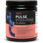 مکمل LEGION Pulse Pre Workout - نوشیدنی طبیعی قبل از تمرین با اکسید نیتریک برای افزایش انرژی، بدون کراتین، به طور طبیعی شیرین شده، بتا آلانین، سیترولین، آلفا GPC (راز آبی بدون کافئین)