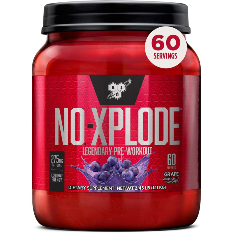 پری‌ورک‌اوت BSN N.O.-XPLODE با طعم انگور (Grape) – ۶۰ سروینگ