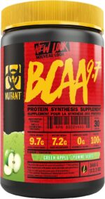 پودر مکمل BCAA 9.7 MUTANT با آمینو اسید میکرونیزه و پشتیبانی الکترولیت، (348 گرم)، سیب سبز