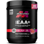 آمینو اسید ضروری پلاتینیوم MuscleTech 100% EAA+ با الکترولیت – طعم پانچ میوه، ۳۰ سروینگ