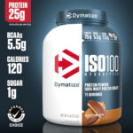 پودر پروتئین Dymatize ISO100 با طعم شکلات و کره بادام‌زمینی (Chocolate Peanut Butter) – 2.3کیلوگرم، ۷۱ سروینگ - Image 2