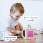 جعبه آموزشی مونته‌سوری قفل و چفت MONKIBOX – اسباب‌بازی چوبی آموزشی برای کودکان نوپا - Image 3