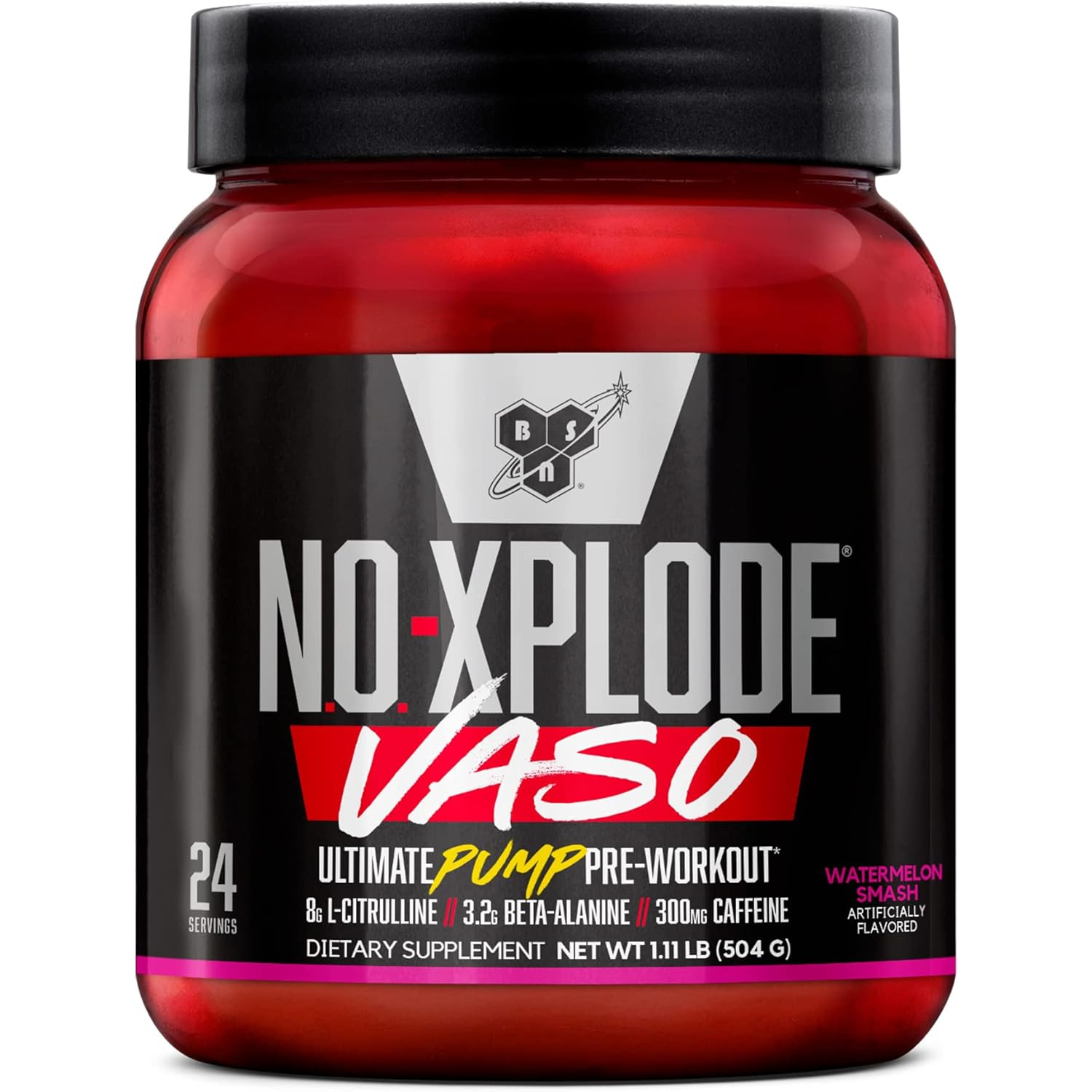 71H94iivrKL._AC_SL1500_ پودر پریورکاوت BSN N.O.-XPLODE VASO PUMP – طعم Watermelon Smash، ۱.۱۱ پوند - Image 1