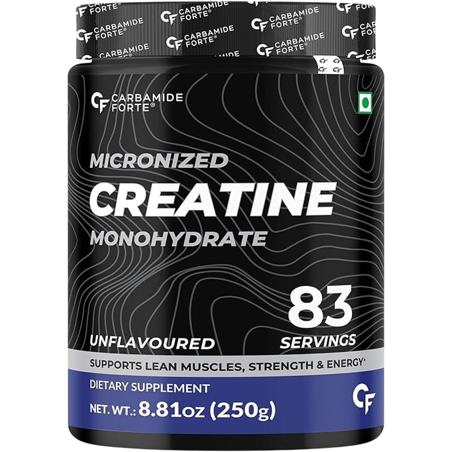 71hBHhllL9L._AC_SL1500_ پودر کراتین مونوهیدرات Carbamide Forte – میکرونایز، ۲۵۰ گرم، ۸۳ سروینگ - Image 1
