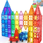 مجموعه ۱۰۰ تکه بلوک ساختنی مغناطیسی – اسباب‌بازی آموزشی و خلاقانه برای کودکان
